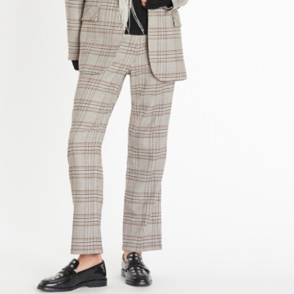 TANYA TAYLOR plaid Women's Kian Pant, Toffee Multi - Picture 1 of 9
